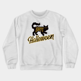 happy halloween cat halloween Crewneck Sweatshirt